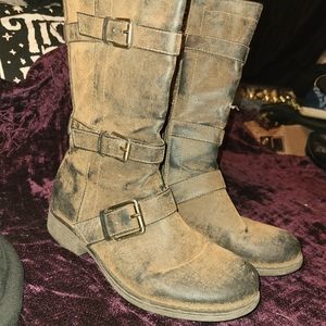 Brown leather women's boots